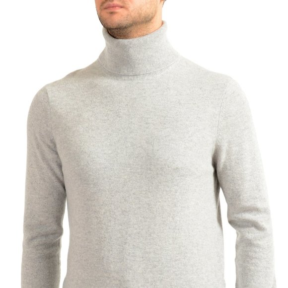 Malo Optimum Men's Gray 100% Cashmere Turtleneck Pullover Sweater - Picture 1 of 6